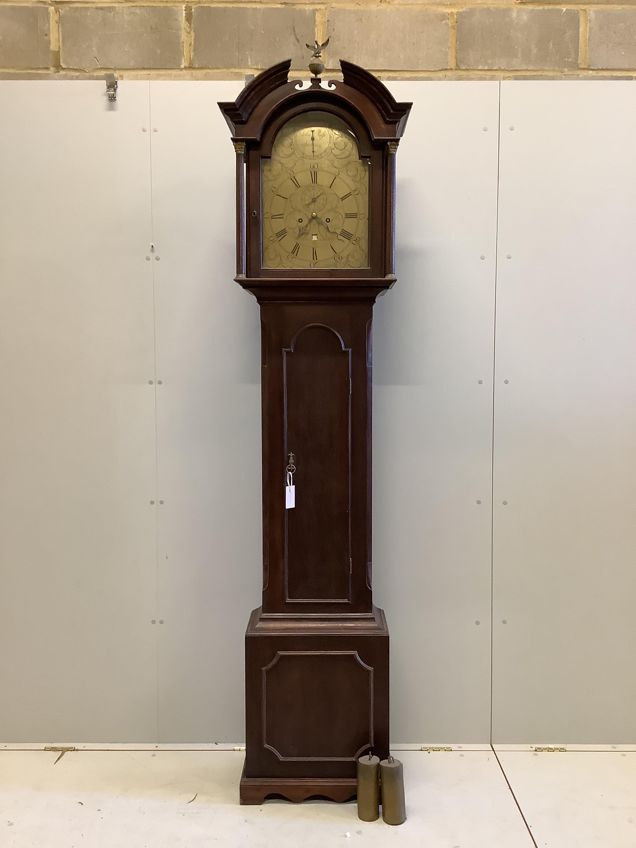 A George III mahogany eight day longcase clock, marked John Ross, Inveraray, height 233cm